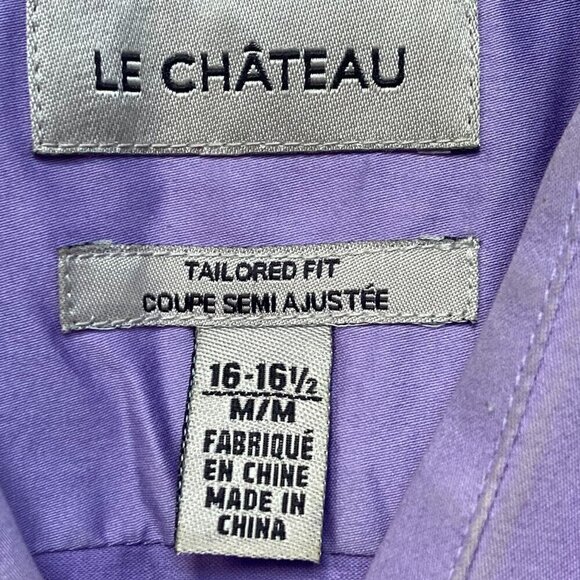 Le Chateau Lilac/purple dress shirt size  Tailored fit 16-16.5 - Picture 2 of 5